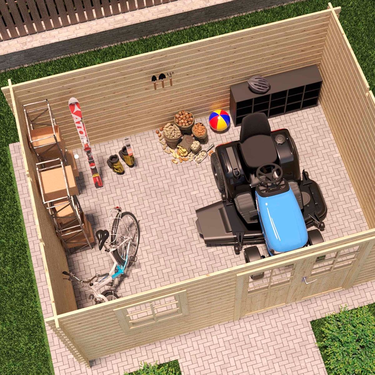 Room with Shed VALLO MODERN 8.4 M ² 398x248x204 cm -2