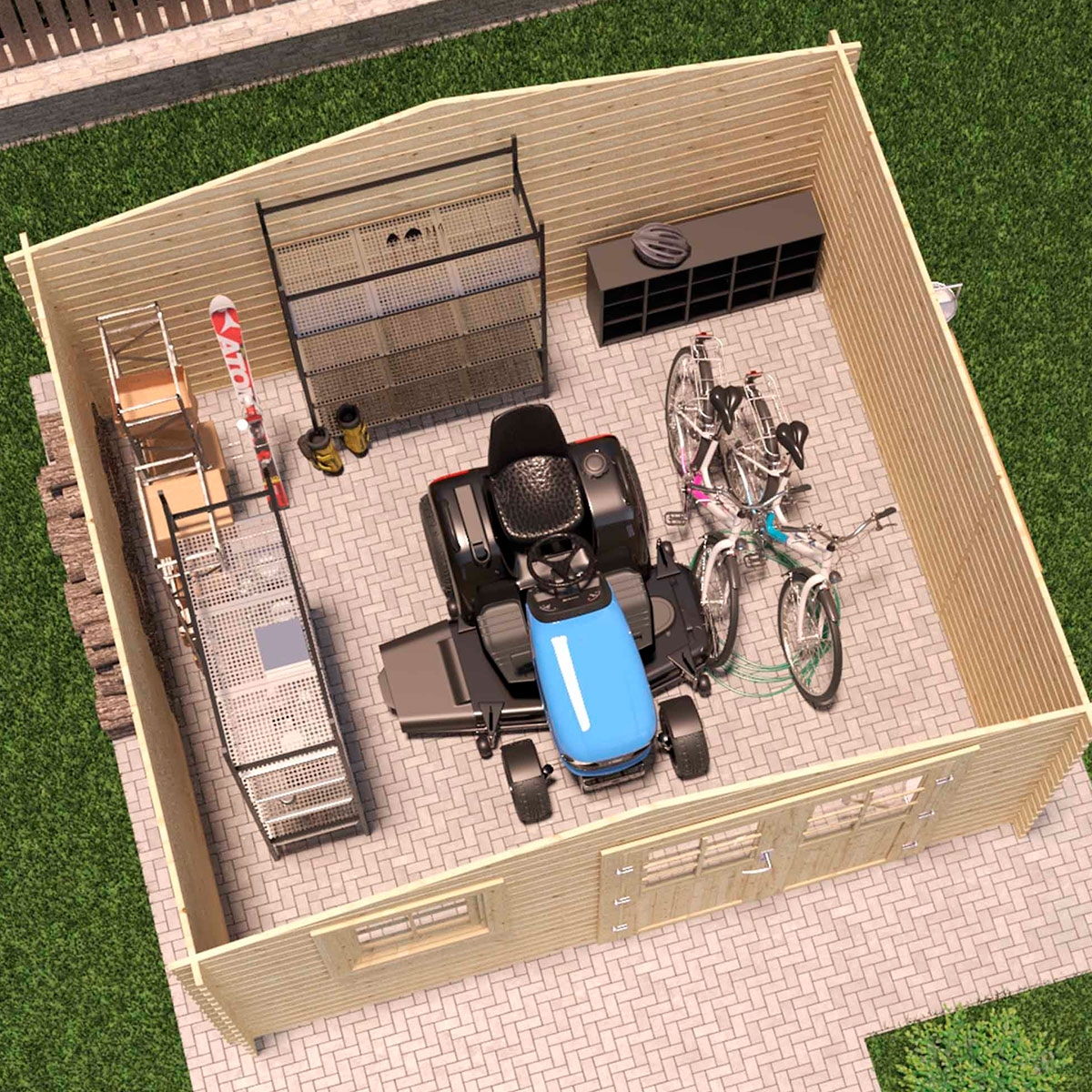 Raum mit Schuppen VALLO MODERN 12M ² 408x353x226 cm -2 cm