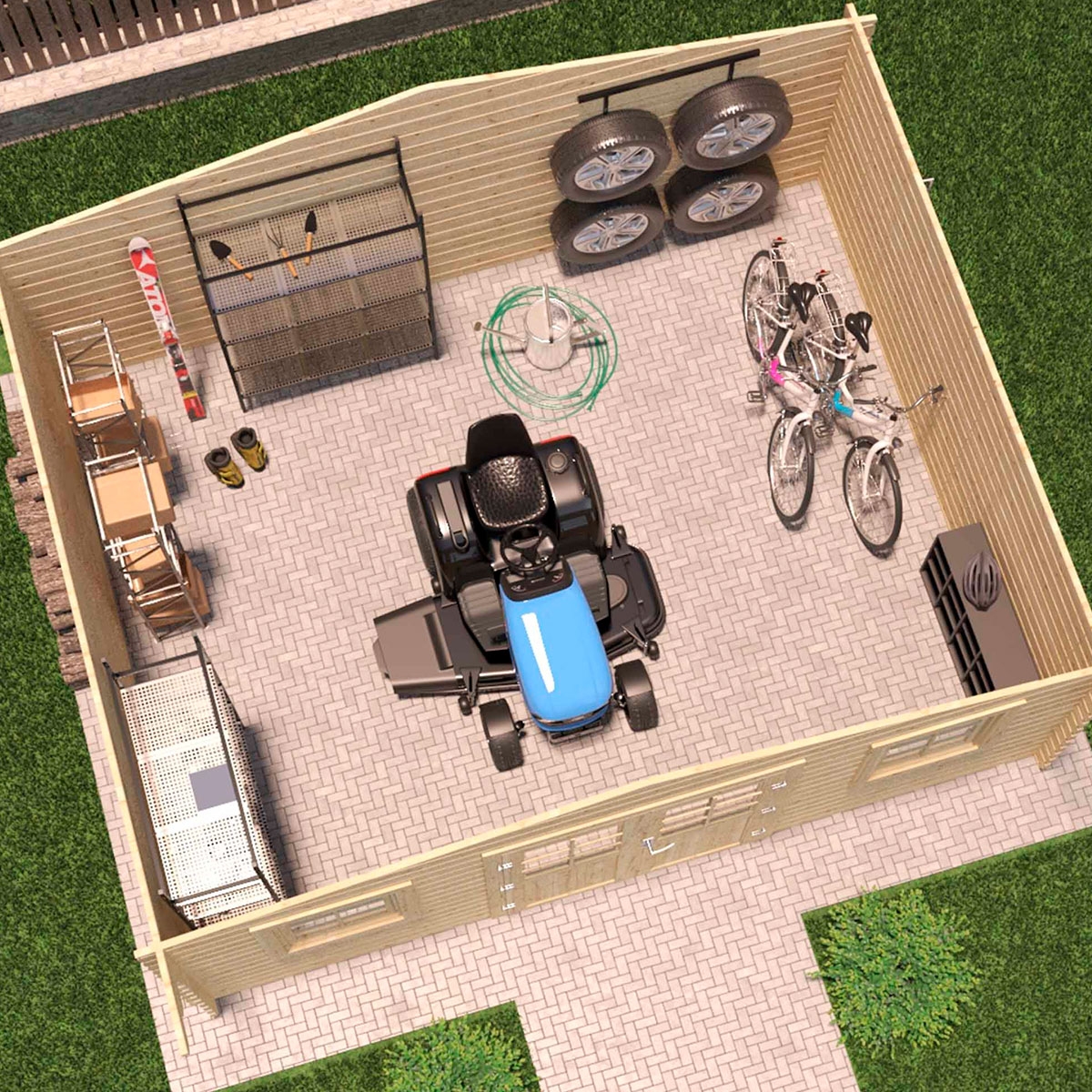 Room with STELO MODERN Shed 17.6M ² 445x510x230 cm -2