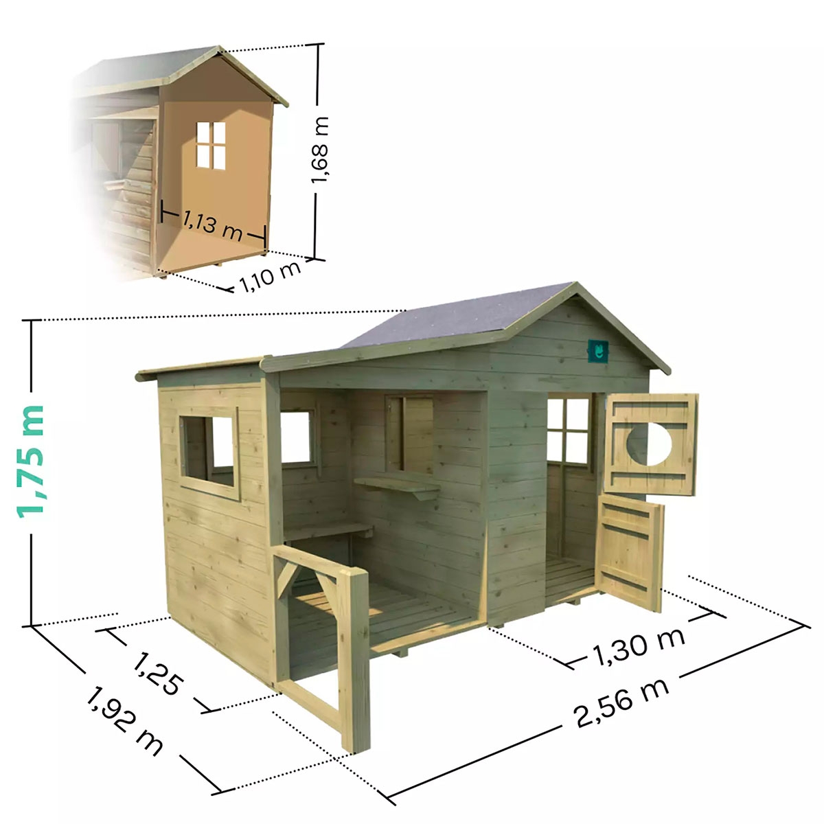 HACIENDA Shed Measurements 2430x1250x1750 mm