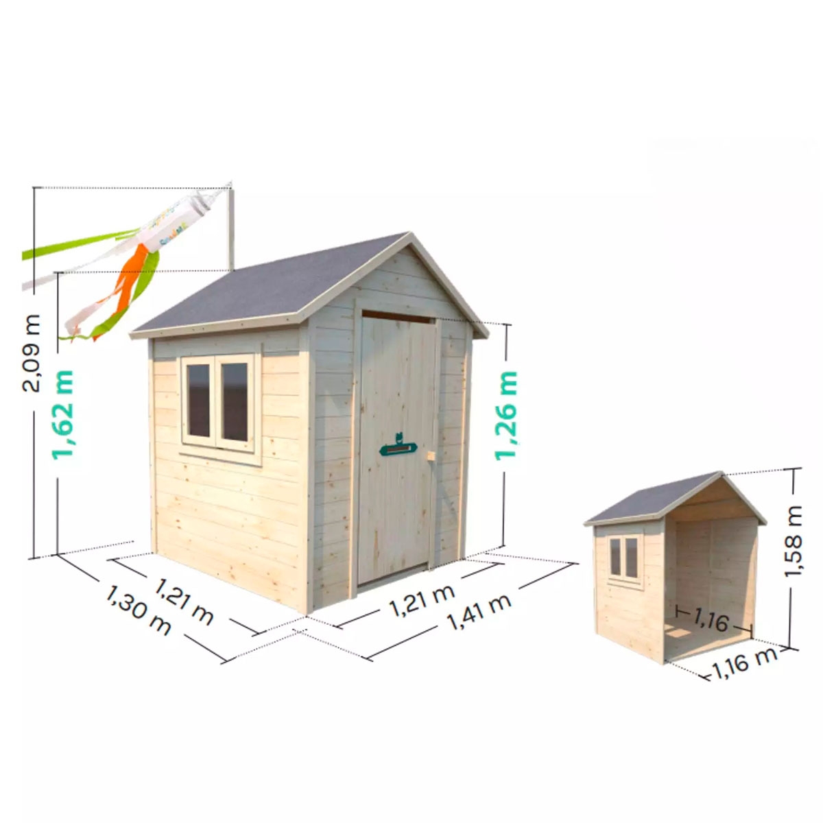 GARANCE Shed Measurements 1410x1270x1620 mm