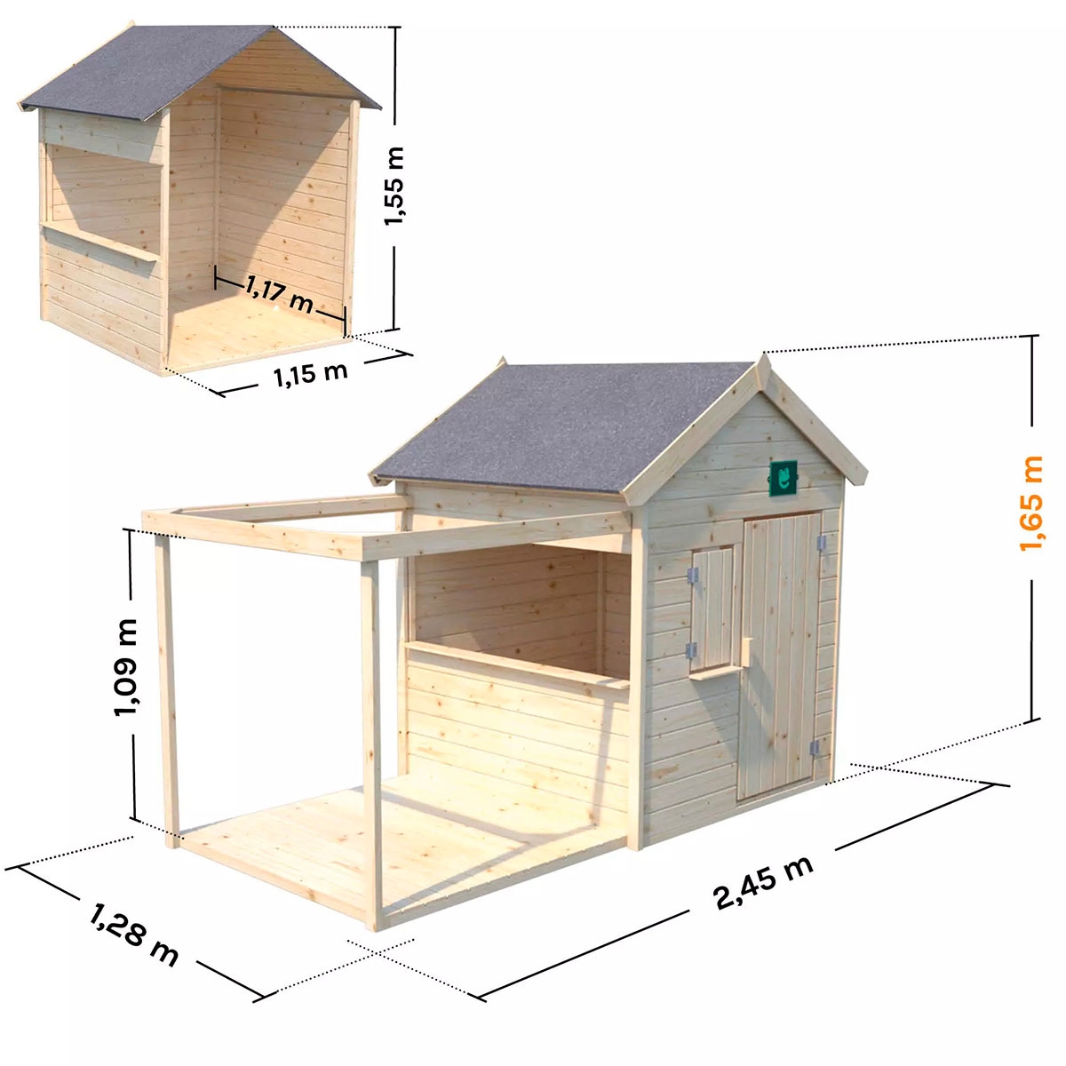 Measurements of EPICERIE Shed 2445x1287x1629 mm