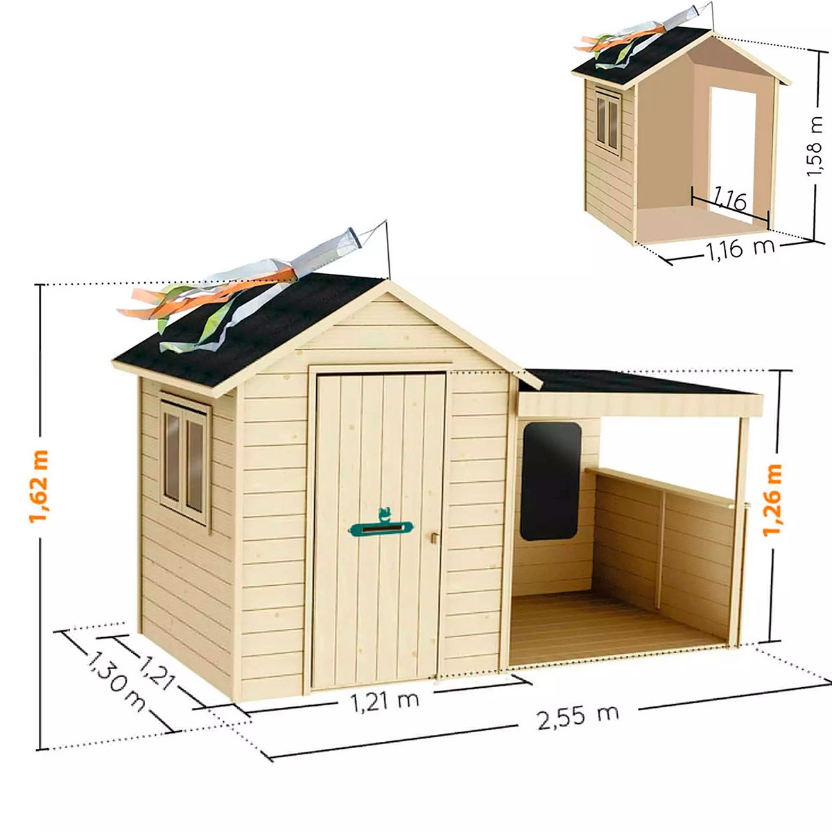 Hangar SARAH Dimensions 2520x1270x1620 mm