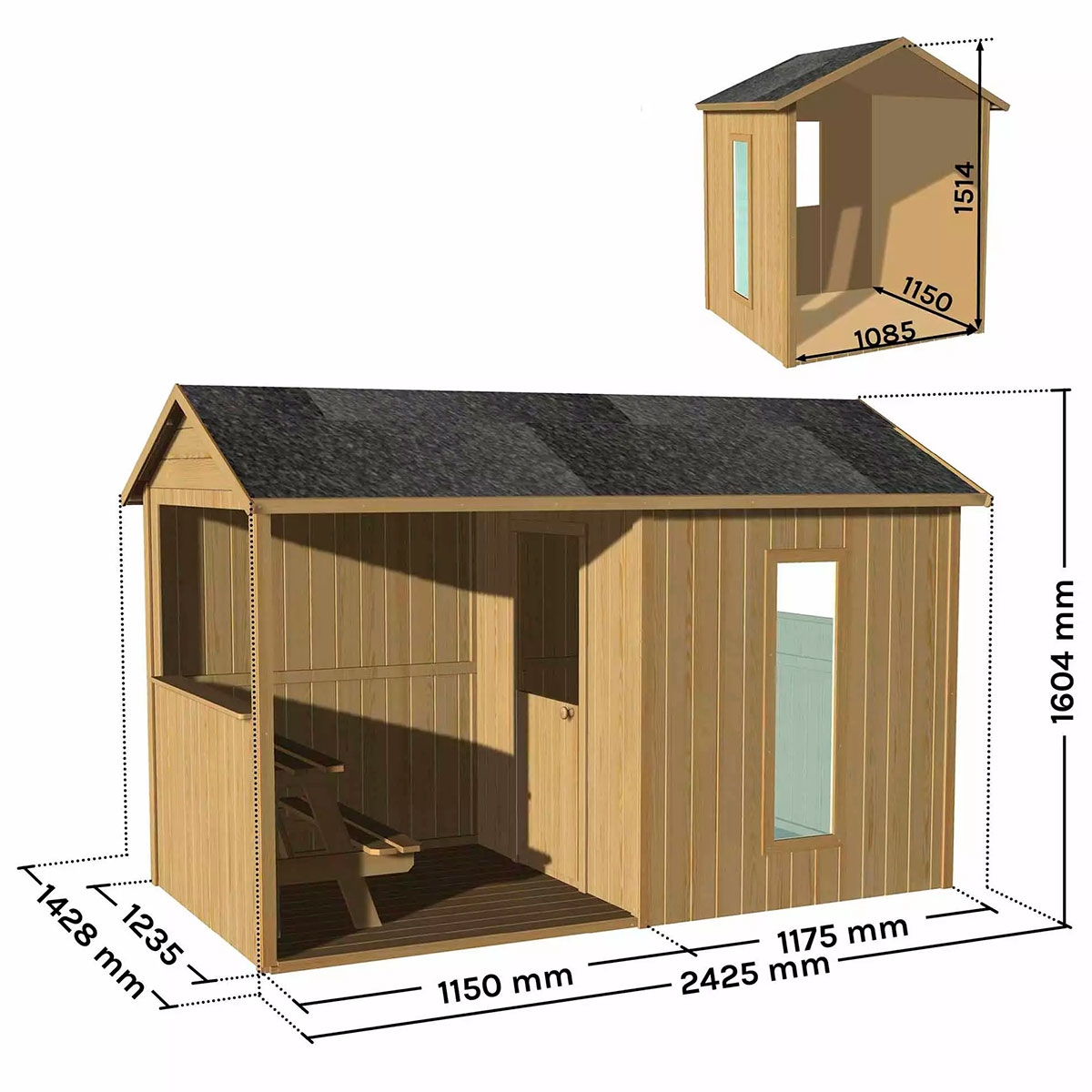 Jazz log cabin 2420x1430x1600 mm 4