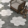 Mosaico hexagonal de porcelana Rift Graphite Mosaico hexagonal de porcelana