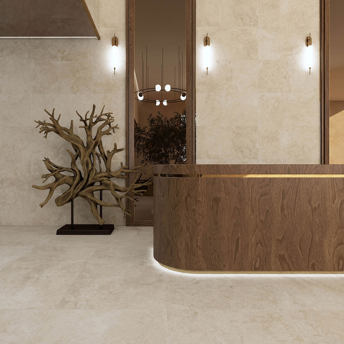 Reception with Denver Beige Non-slip Coating 60x120