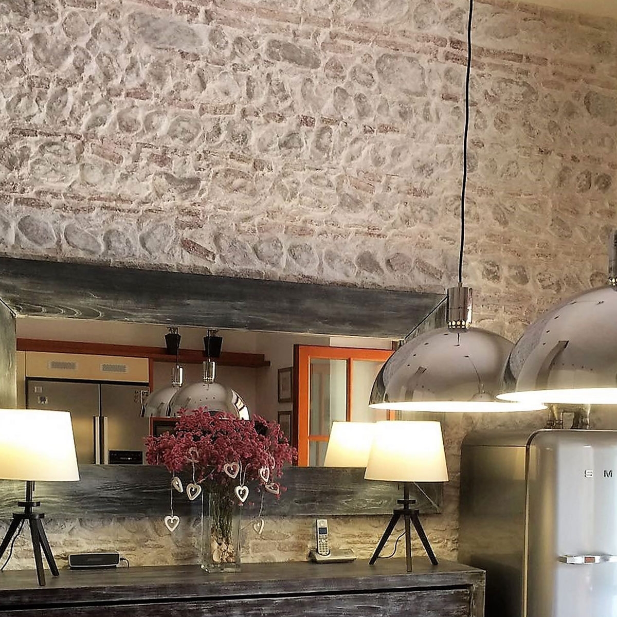 Interior with cladding River Stone Panel and OLDStones Brick 285x130 (3.70m2)