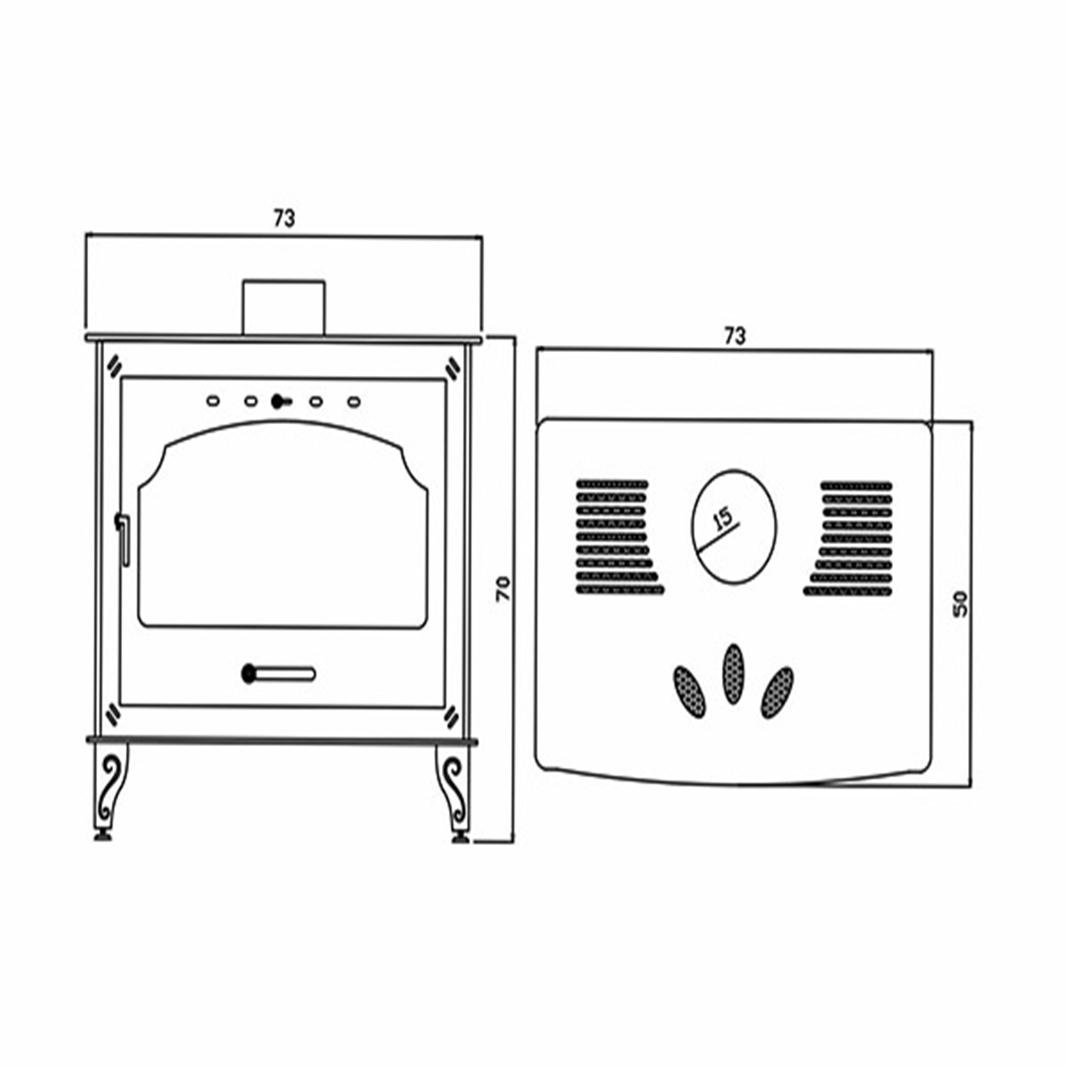 Medina Stove Measurements 50x73x70