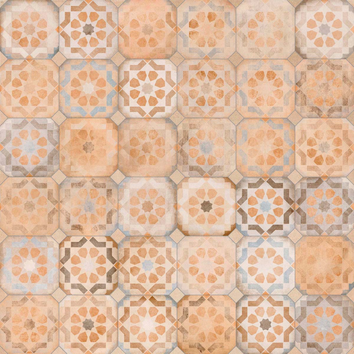 Carreaux de porcelaine octogonaux octogonaux multicolores Turgis