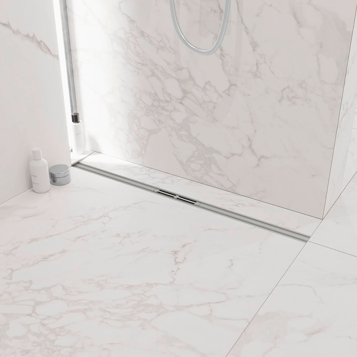 Intérieur avec kit de caniveau de douche Revolux Tryphon Curve Chrome 200 cm