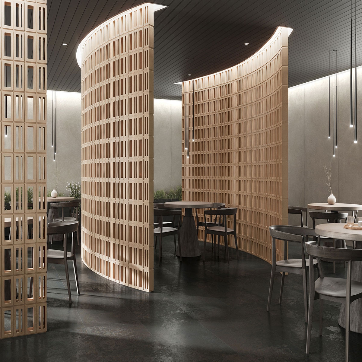 Intérieur avec revêtement en fer minier 60x120