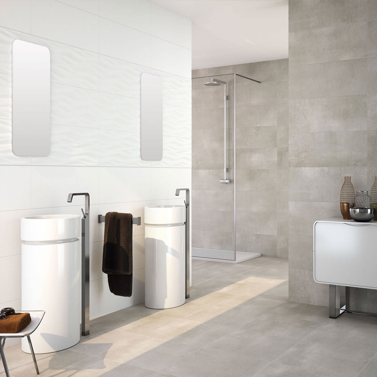 Baño con revestimiento Nuuk 9509 Blanco 30x90