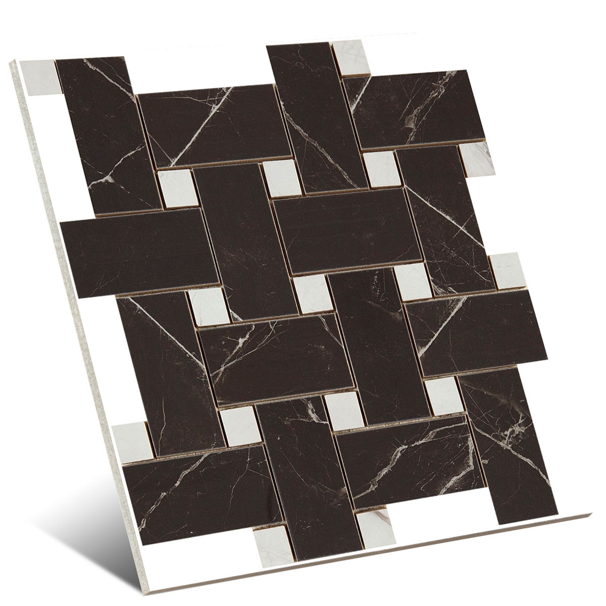 Tie Agata Mosaico Preto-Branco 30x30 (Caixa de 11 unidades)