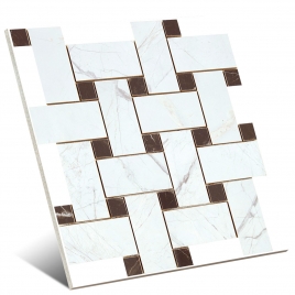 Cravate Agata Mosaïque Blanc-Noir 30x30 (Boîte de 11 unités)