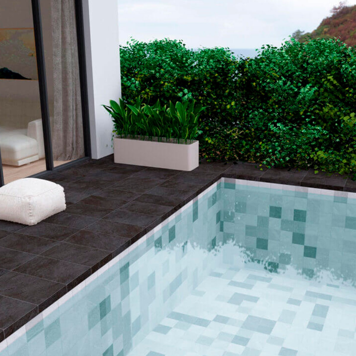 Exterior com revestimento antiderrapante Cinzento Pireo 22,5 x 22,5