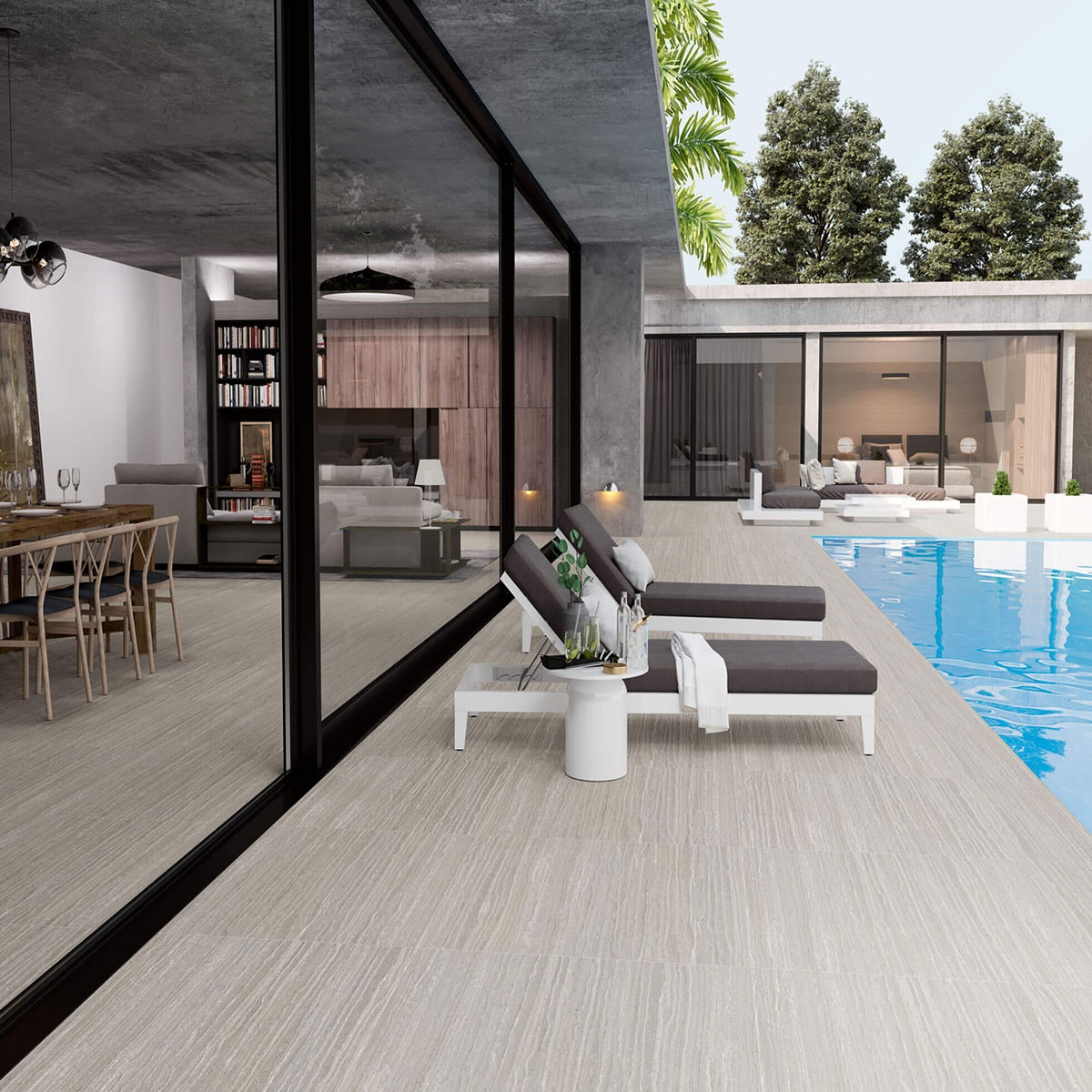 Exterior with Tivoli 1928 Grey Non-slip pavement 100x100