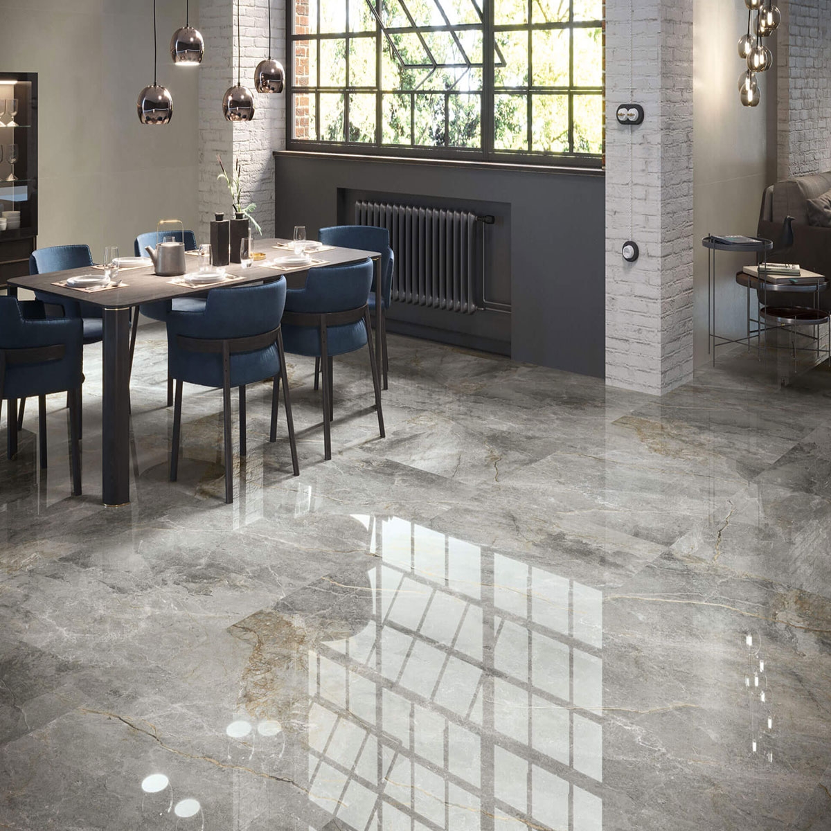 Interior with Támesis 1851 Dark flooring 98x98