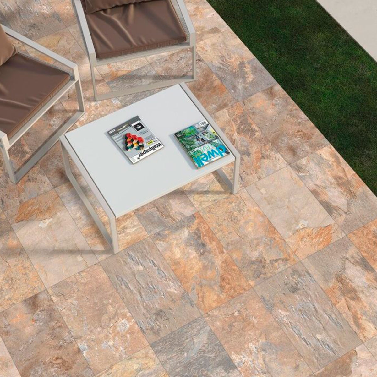 Exterior with Ardesia Ochre Non-slip flooring 32x62.5 (Box 1.00m2)