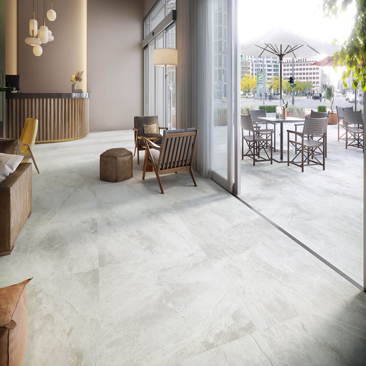 Intérieur avec Támesis 1850 Chaussée blanche 100x100