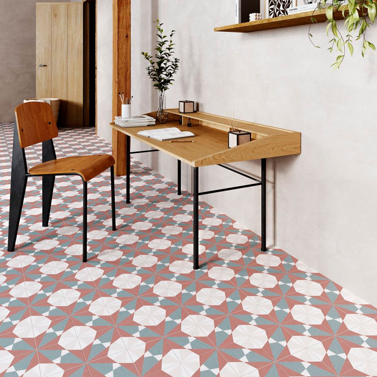 Interior with Altea Bordeaux Taco 16.5x16.5 flooring (Box 0.55m2)