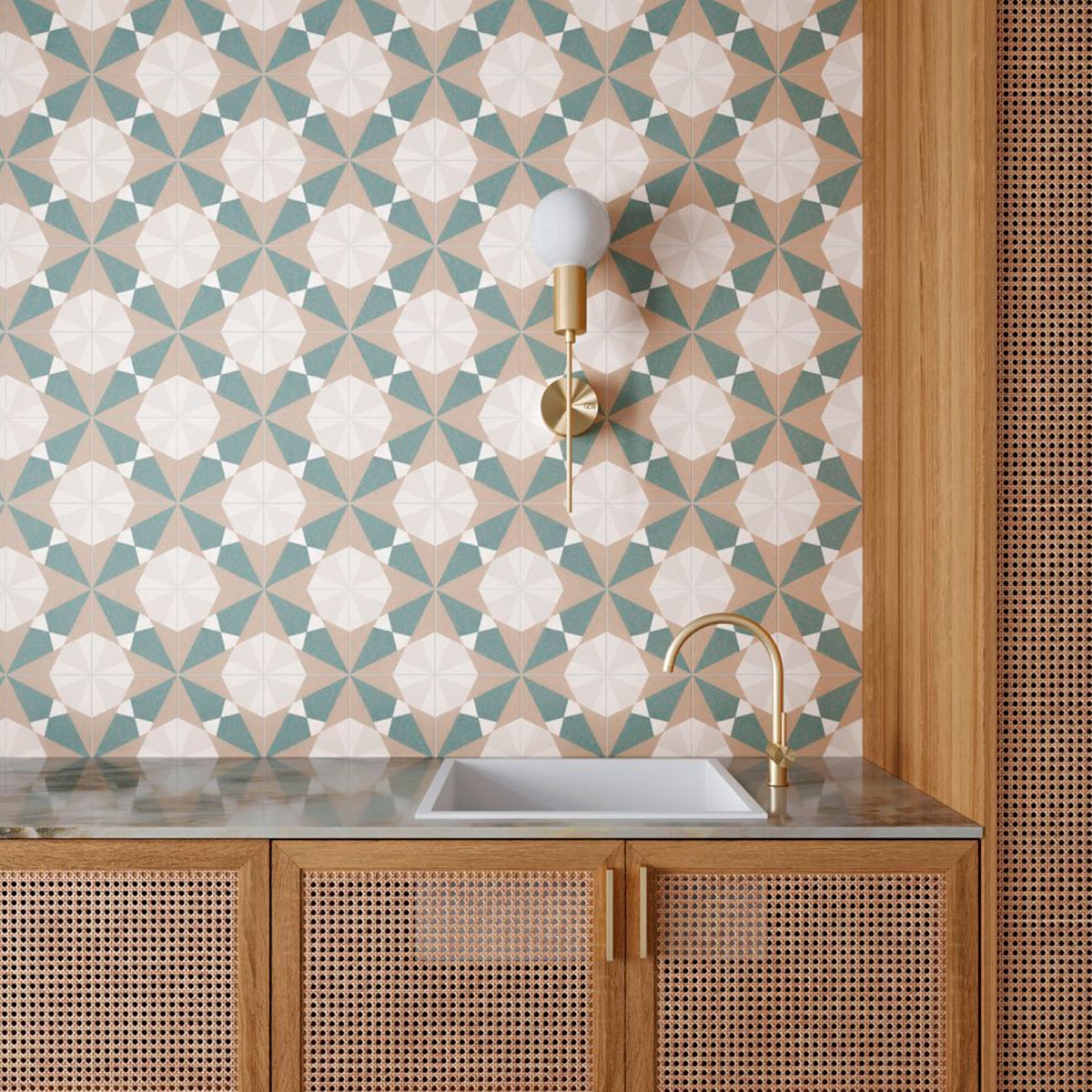 Salle de bain avec revêtement Altea Beige Taco 16.5x16.5 (Boîte 0.55m2)