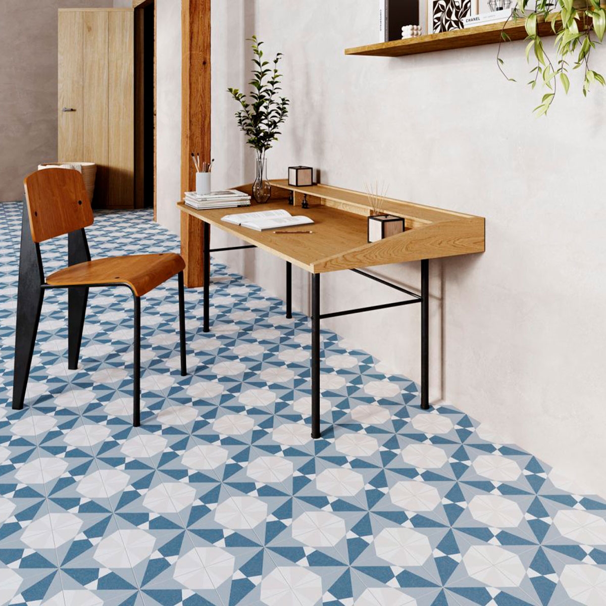 Intérieur avec sol Altea Blue Taco 16,5x16,5 (Boîte 0,55m2)