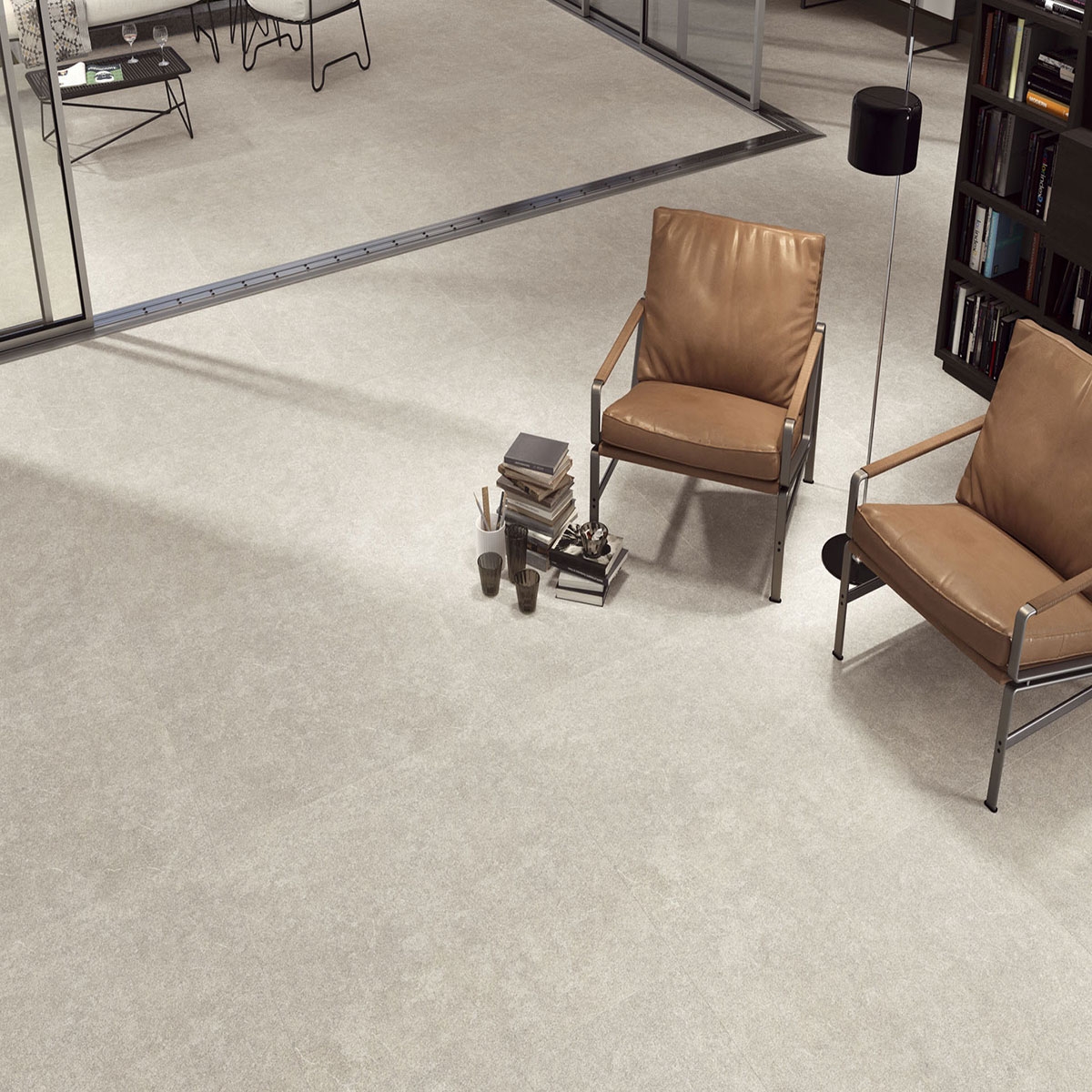 Interior com Soller 1870 Pavimento em pedra 100x100