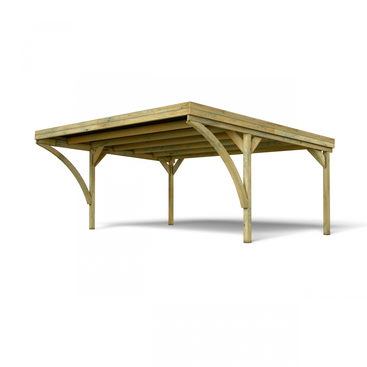 Modern double wooden carport