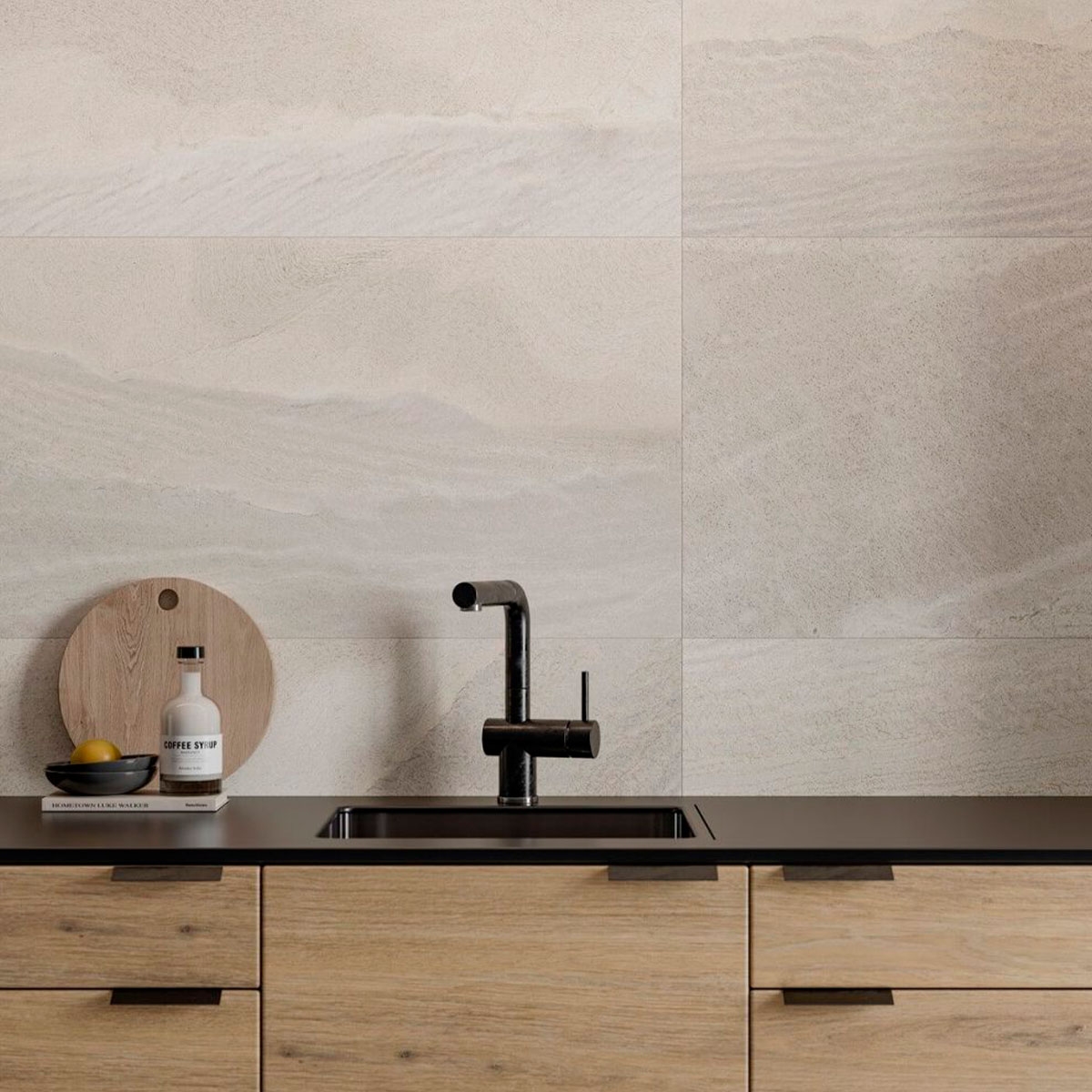 Cuisine avec bardage Canyon Almond 59.1x119.1 (Boîte 1.41m2)