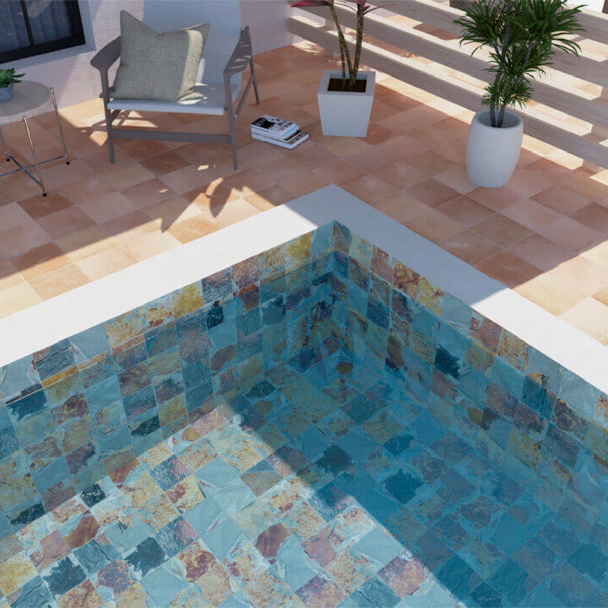 Exterior com revestimento antiderrapante Rodas Pizarra 15x15