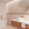 Bathroom with Crema Avorio Deco coating 32x62.5 (Box 1.00m2)