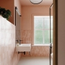 Salle de bain avec revêtement Deco Allure Rose 32×62.5