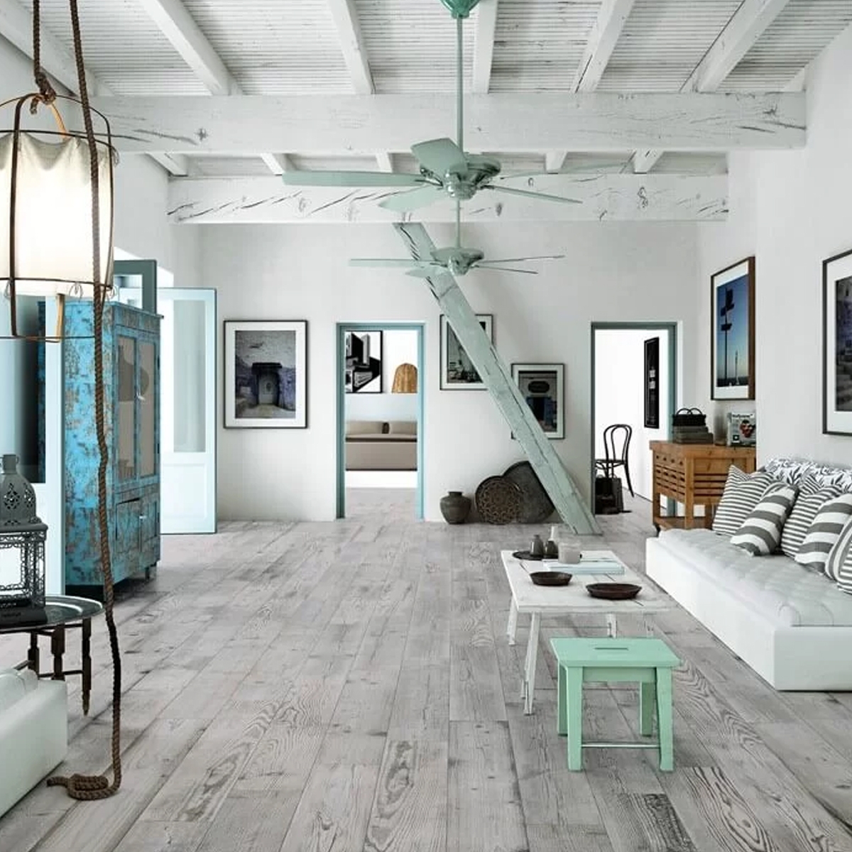 Interior with Villaje Gray pavement 20x120