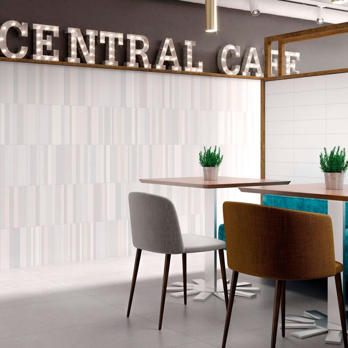 Brick Gradient Blanc Enduit Café 11x33.15 (Boîte 1.13m2)