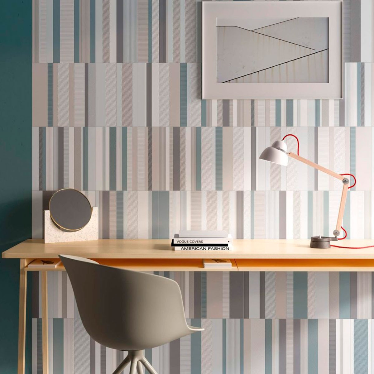 Intérieur avec revêtement Brick Gradient Aqua 11x33.15 (Boîte 1.13m2)