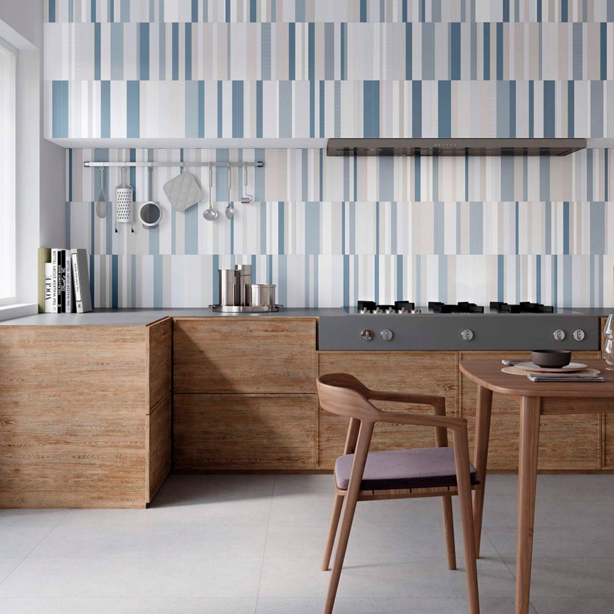 Cocina con revestimiento Brick Gradient Blue 11x33,15 (Caja 1,13m2)