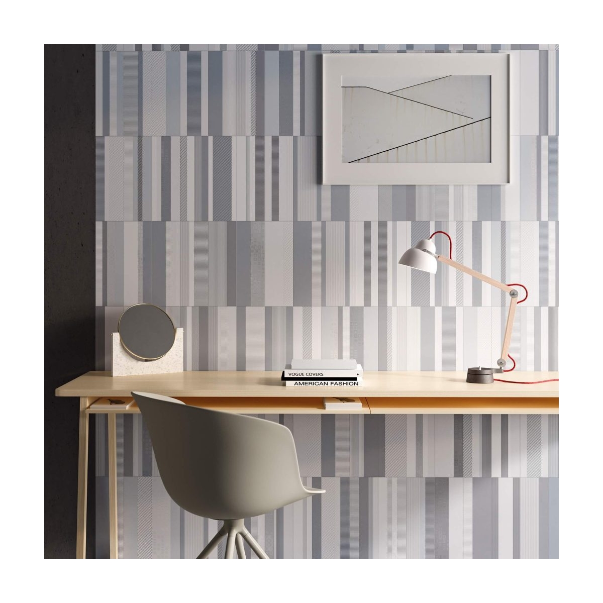 Interior with Brick Gradient Grey coating 11x33.15 (Box 1.13m2)