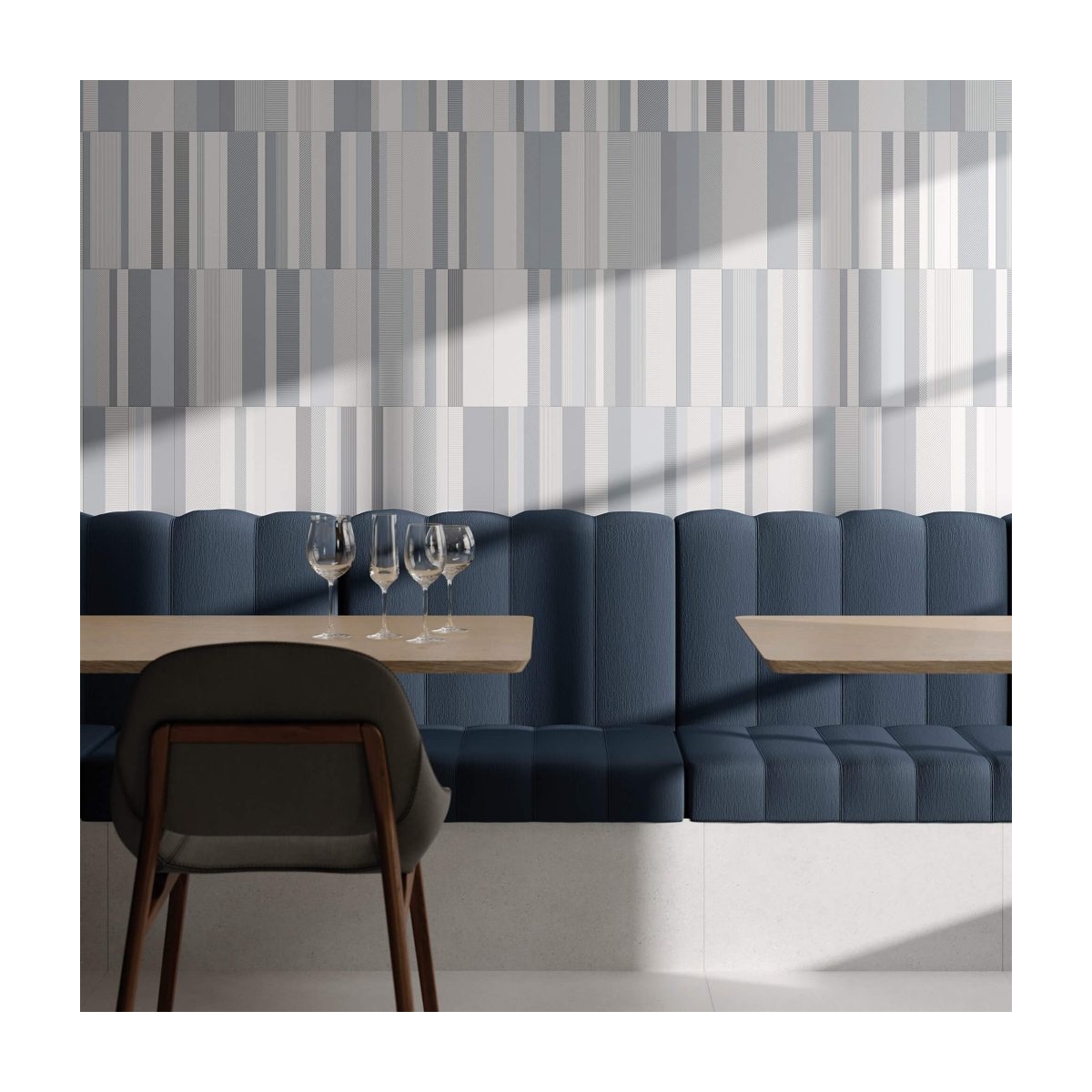 Innenraum mit Brick Gradient Grey Beschichtung 11x33,15