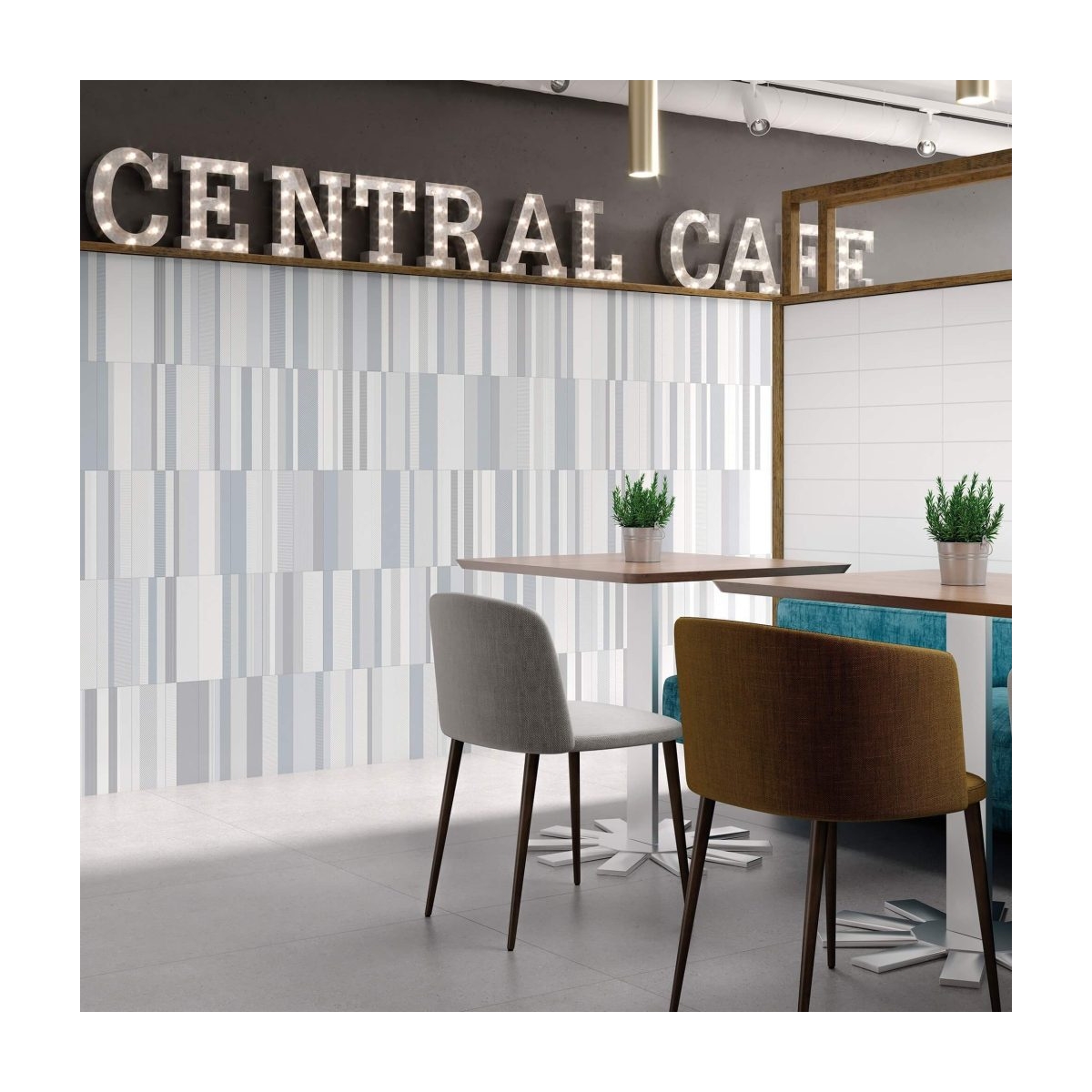 Café con revestimiento Brick Gradient Gris 11x33,15 (Caja 1,13m2)