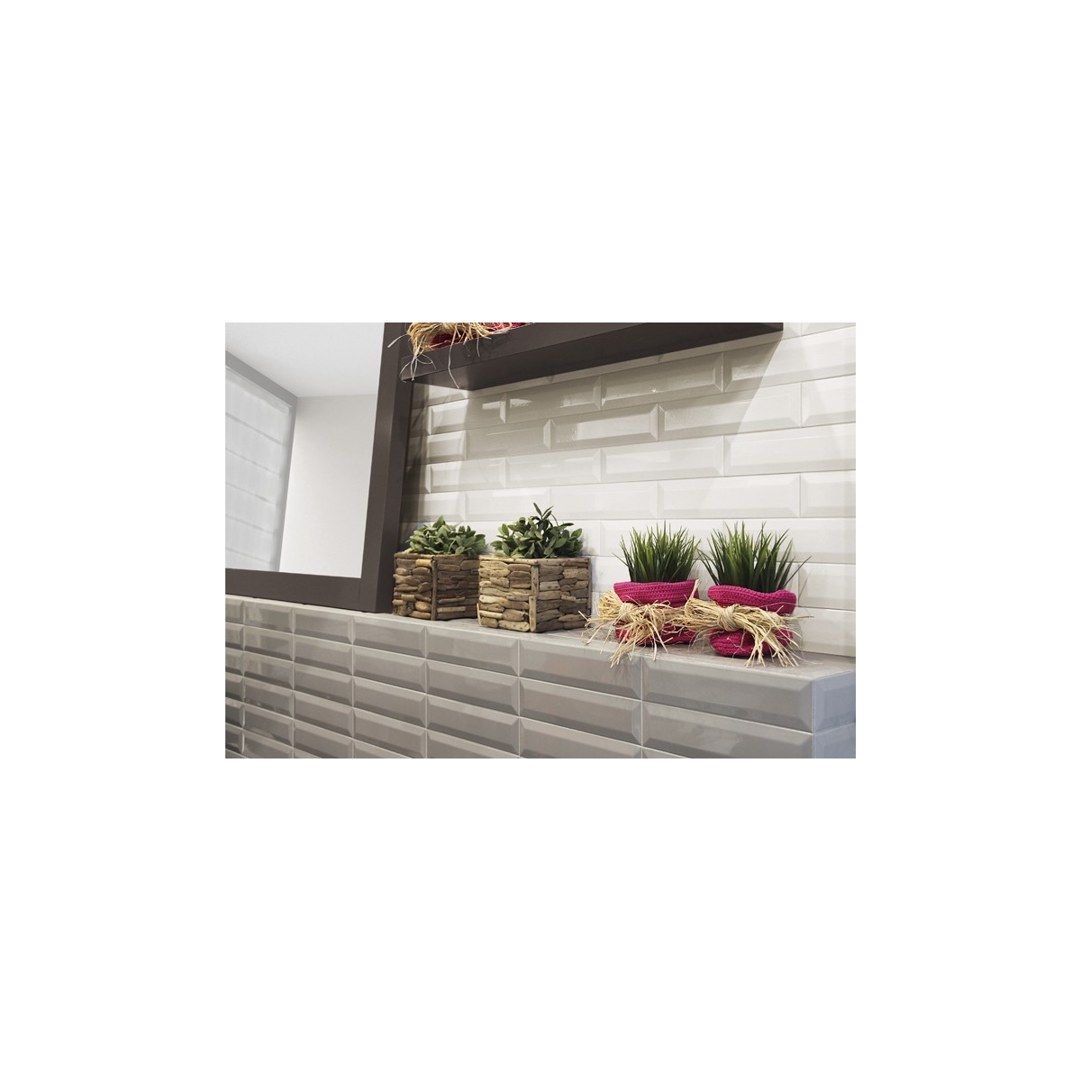 Revestimento de pequeno formato Mainzu - Bissel prata cinza brilho 10x20 cm (caixa 1 m2)