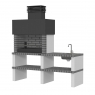 Barbecue with countertop, sink and faucet Tróia Gray-Black