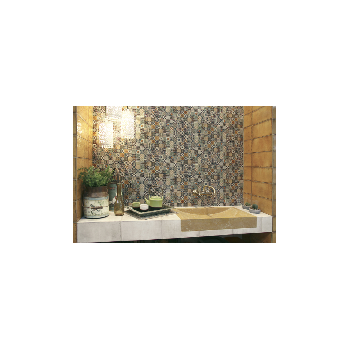 Catane Blanc (Boîte de 1 m2) Collection Catane avec effet craquelé Mainzu