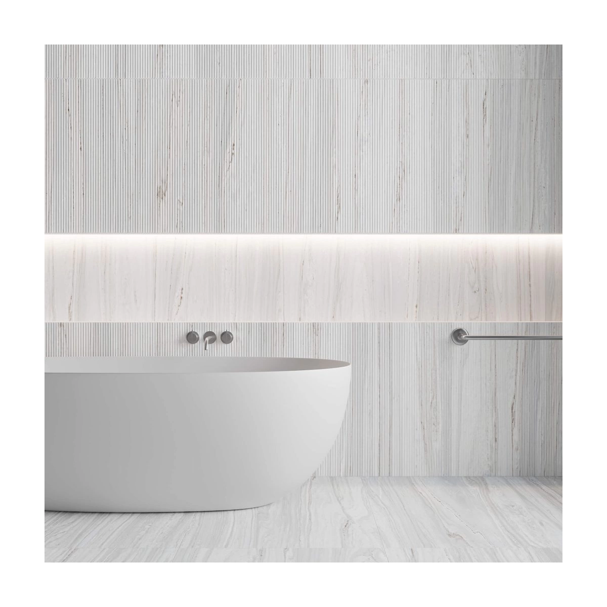 Bathroom with Palissandro Deco Natural coating 45x90 (Box 1.22m2)