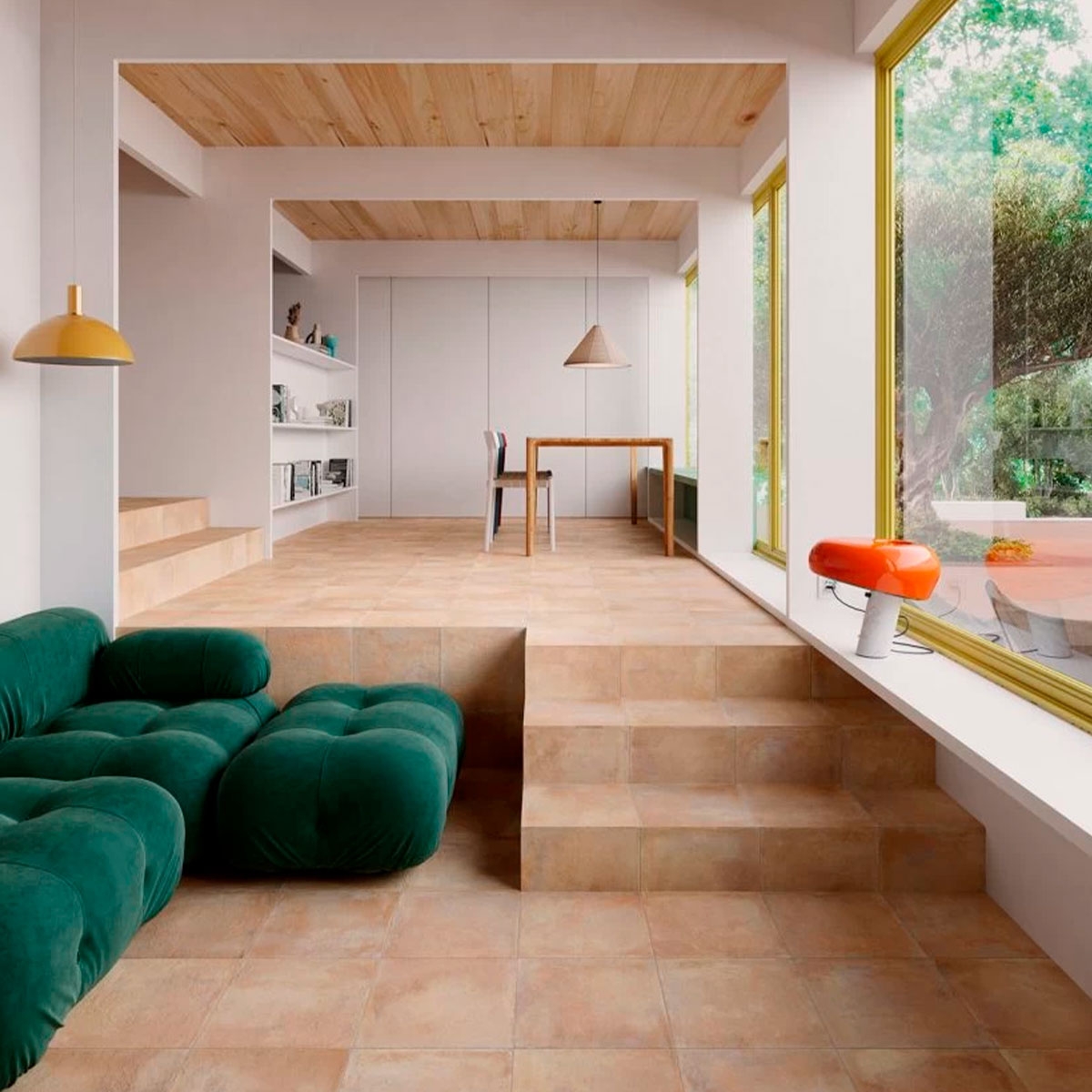 Intérieur avec sol Saona Chiaro 33.15x33.15 (Boîte 1.32m2)