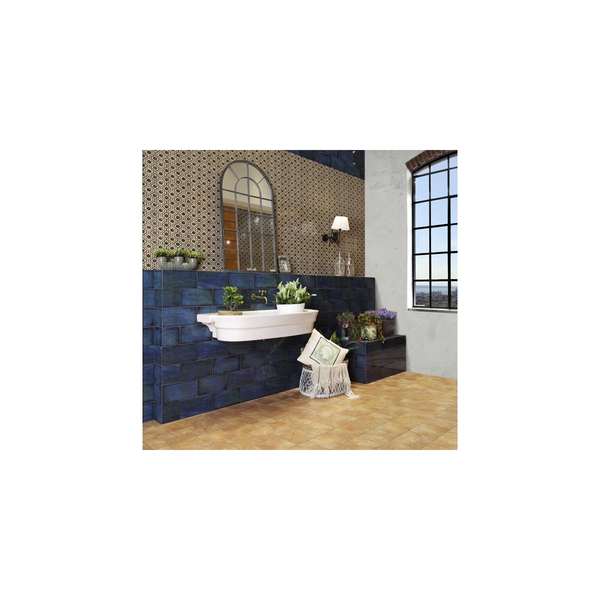 Coleção Catania com efeito crepitante Mainzu Catania Blu (Box 1 m2) - Pavimento cerâmico Interior Pasta vermelha Efeito clássico