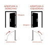 esquema de apertura de puertas Puerta acorazada Milán Glass	