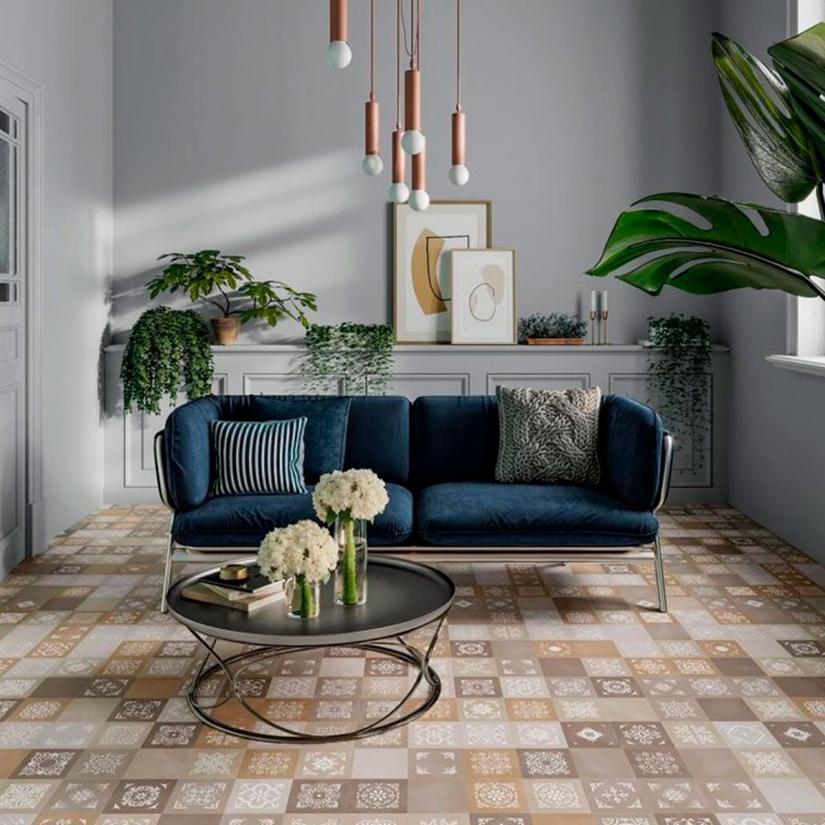 Intérieur avec sol Delice Natural 33.15x33.15 (Boîte 1.32m2)