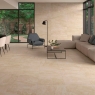 Interior con pavimento Sublime Beige 60x60