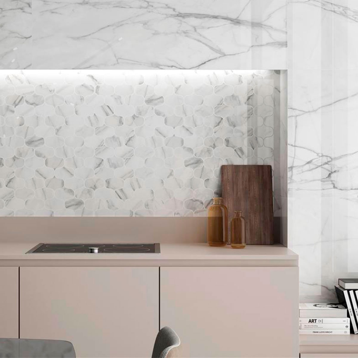 Interior com revestimento Jolie Warm 60x120