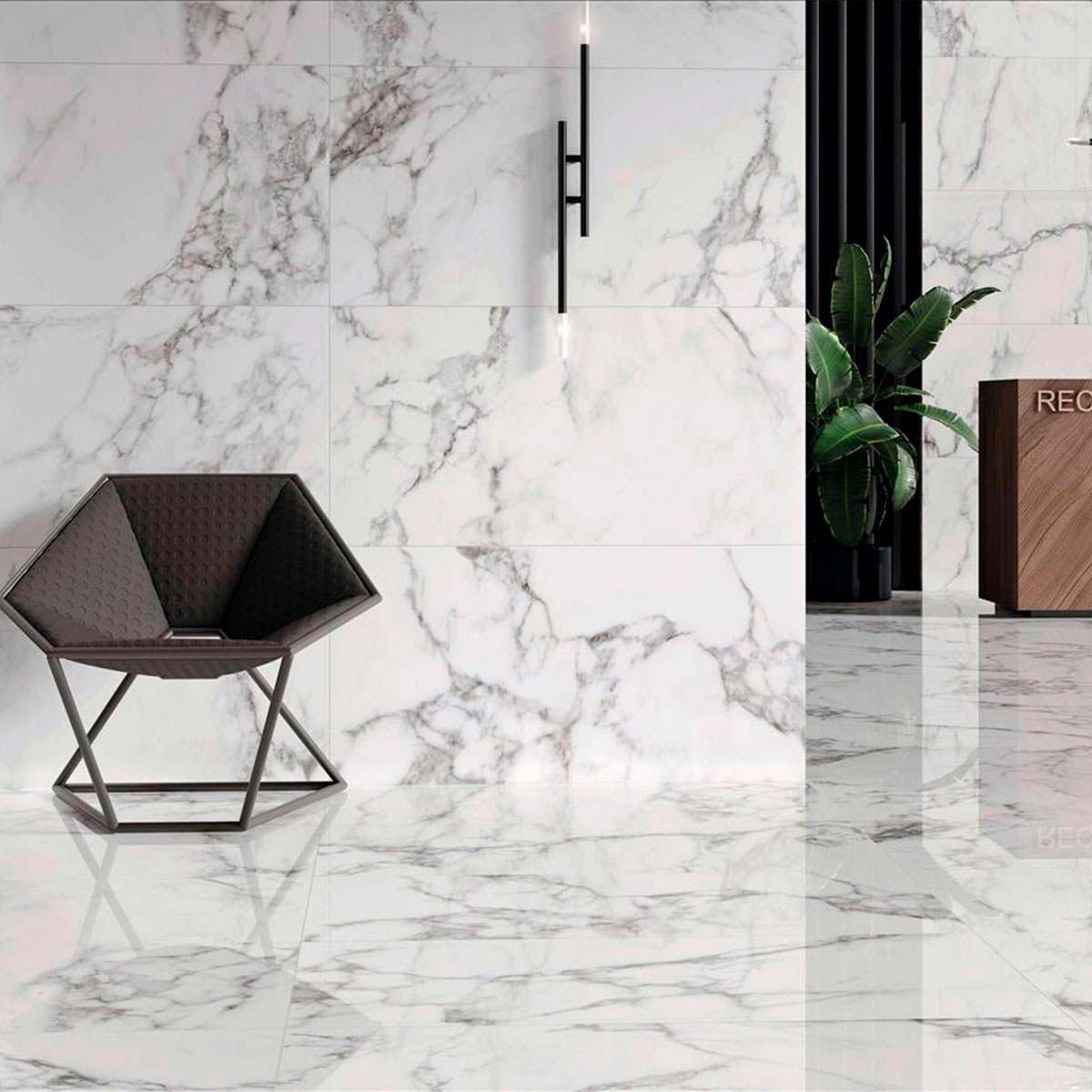 Intérieur avec revêtement de sol et mural Kaira White 60x120